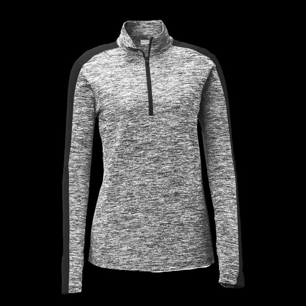 Ladies PosiCharge ® Electric Heather Colorblock 1/4 Zip Pullover Thumbnail