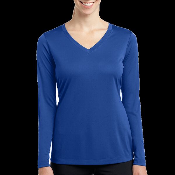 Ladies Long Sleeve PosiCharge ® Competitor V Neck Tee Thumbnail
