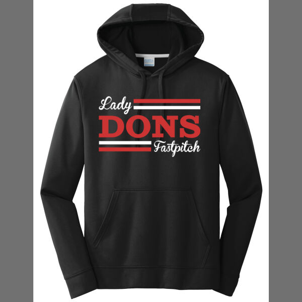Lady Dons Fastpitch - Performance Fleece Pullover Hooded Sweatshirt Thumbnail