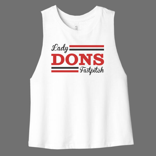 Lady Dons Fastpitch - Women's Racerback Cropped Tank Thumbnail
