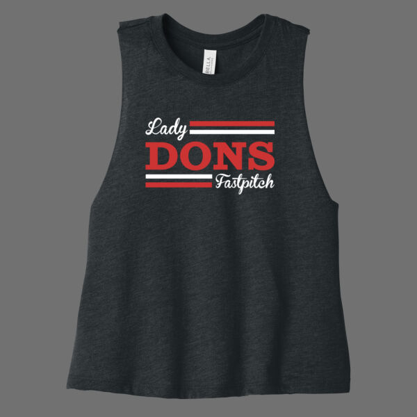 Lady Dons Fastpitch - Women's Racerback Cropped Tank Thumbnail