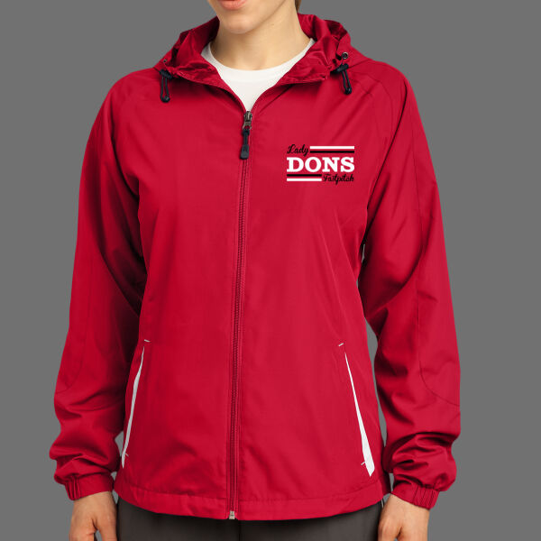 Lady Dons Fastpitch - Ladies Colorblock Hooded Raglan Jacket Thumbnail