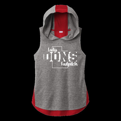 Lady Dons - Ladies PosiCharge ® Tri Blend Wicking Draft Hoodie Tank Thumbnail