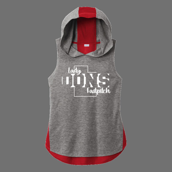 Lady Dons - Ladies PosiCharge ® Tri Blend Wicking Draft Hoodie Tank Thumbnail