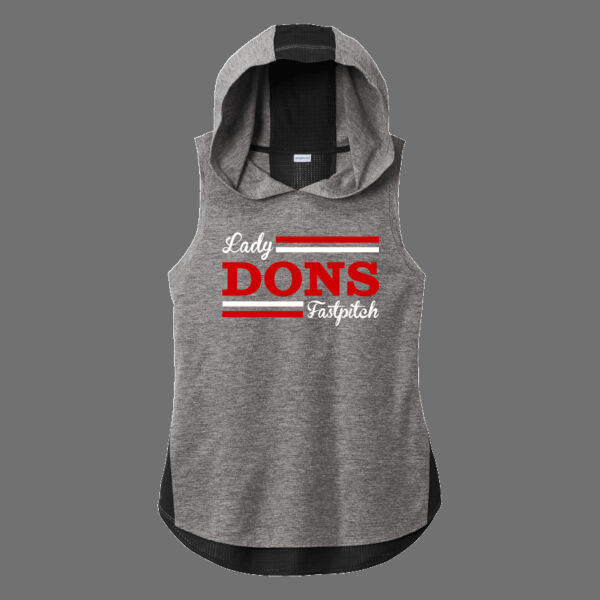 Lady Dons - Ladies PosiCharge ® Tri Blend Wicking Draft Hoodie Tank Thumbnail